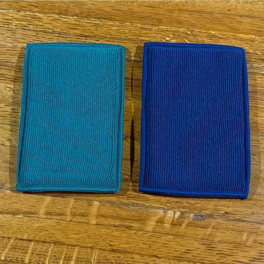 Norwex Dual Sided Sponges Set of 2 Blue and Green LE NWT